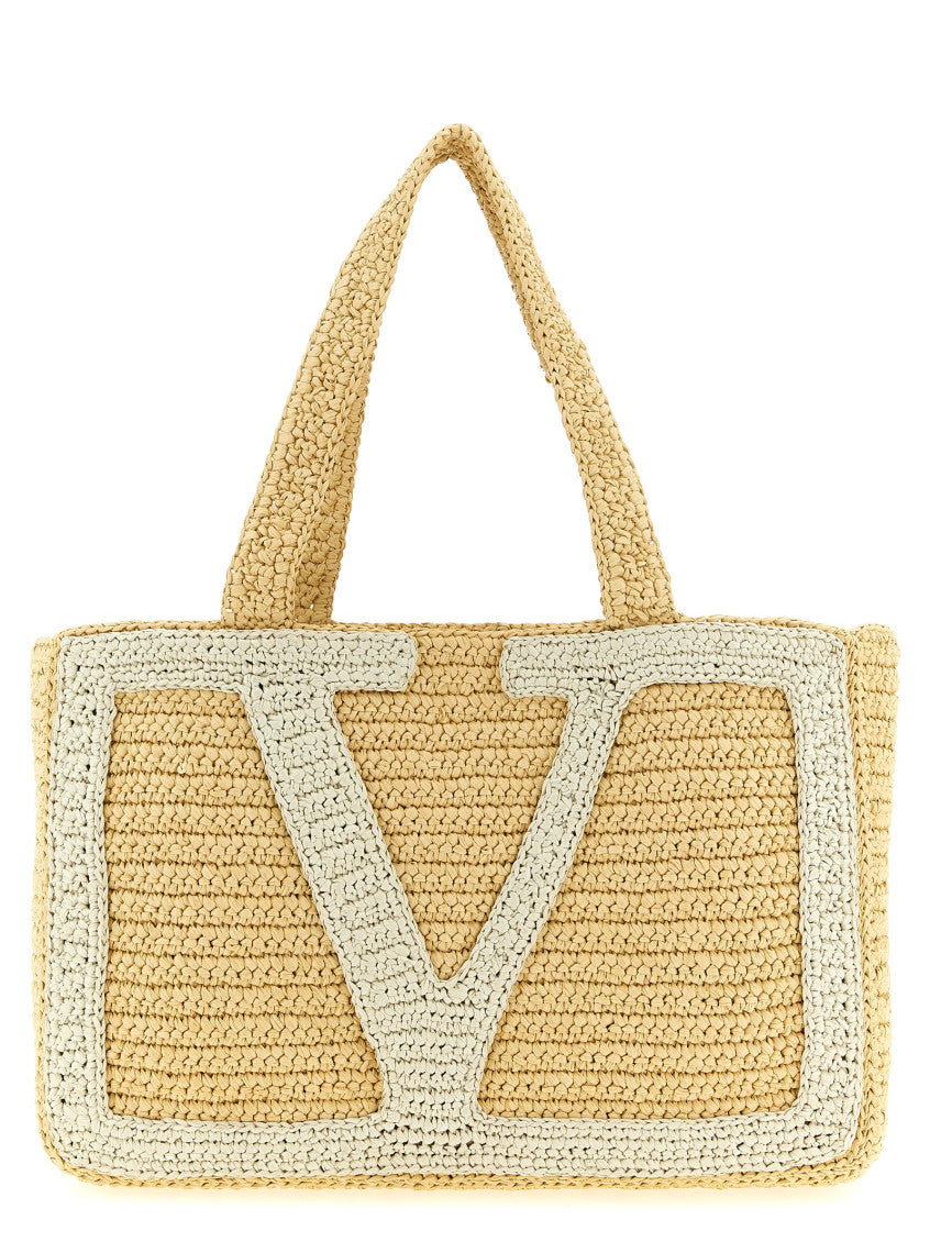 Natural/White Viva Superstar Large Tote 1
