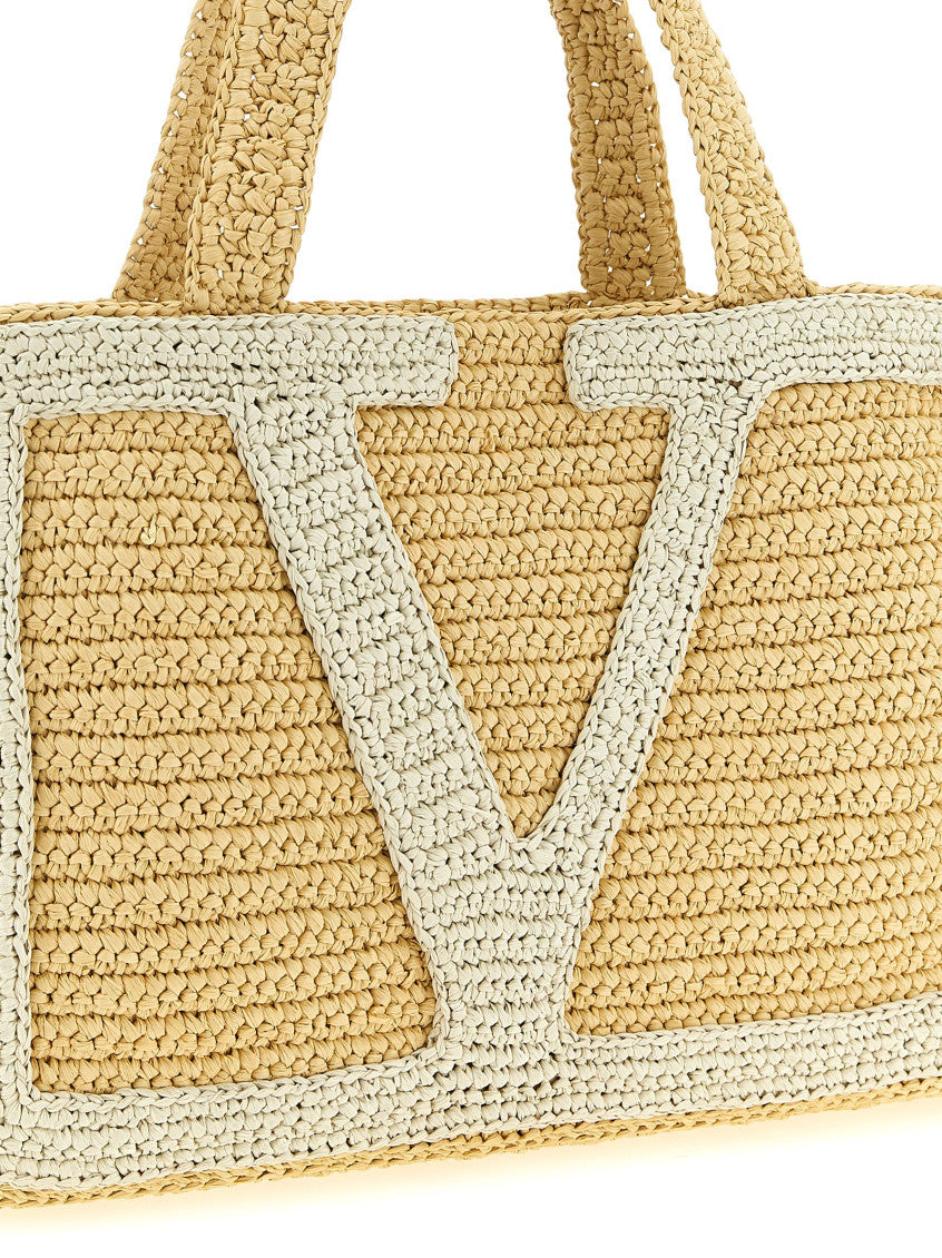 Natural/White Viva Superstar Large Tote 3