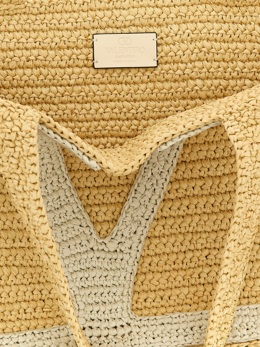 Natural/White Viva Superstar Large Tote 4