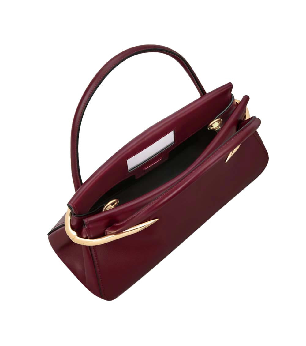 Maroon Pinch Medium Satchel 4