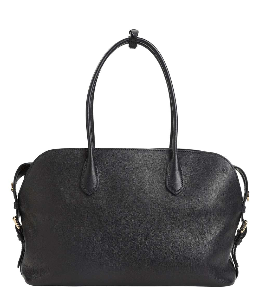 Black Logo Top Zip Large Tote 2