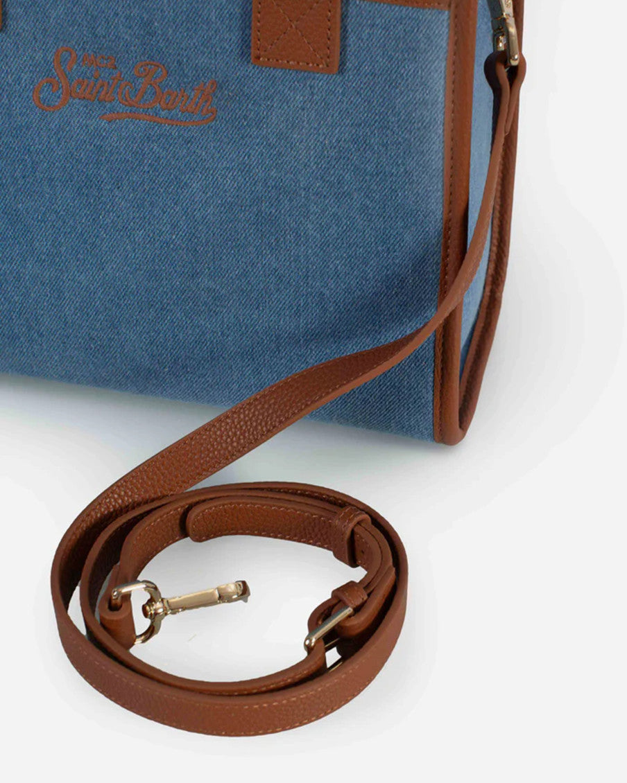Blue Vanity Top Zip Mini Tote 3