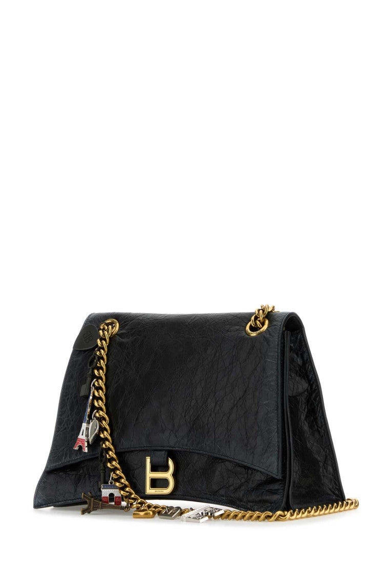 Black Crush Chain Medium Shoulder Bag 2
