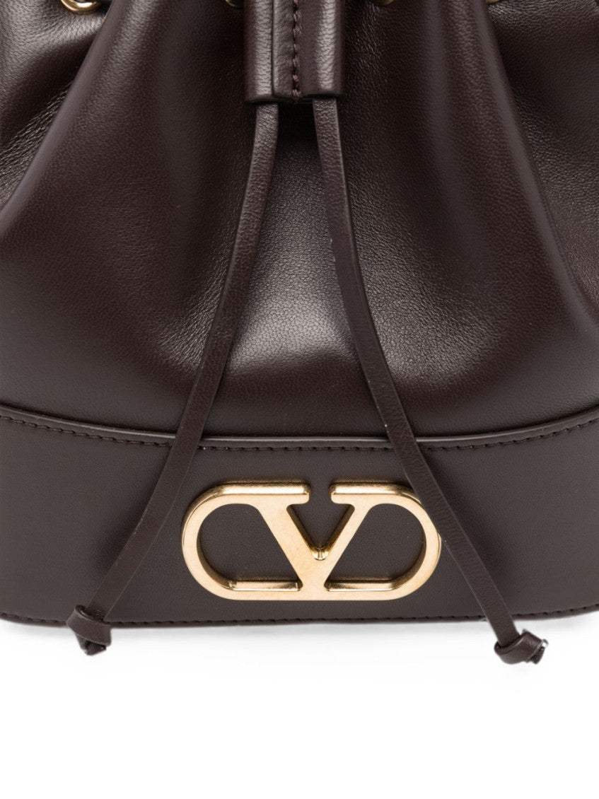 Brown VLogo Signature Mini Bucket Bag 4