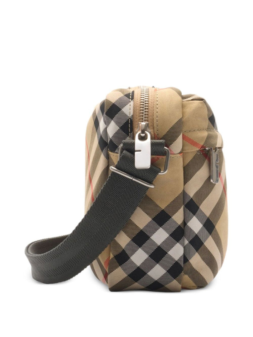 Beige Check Small Crossbody Bag 3
