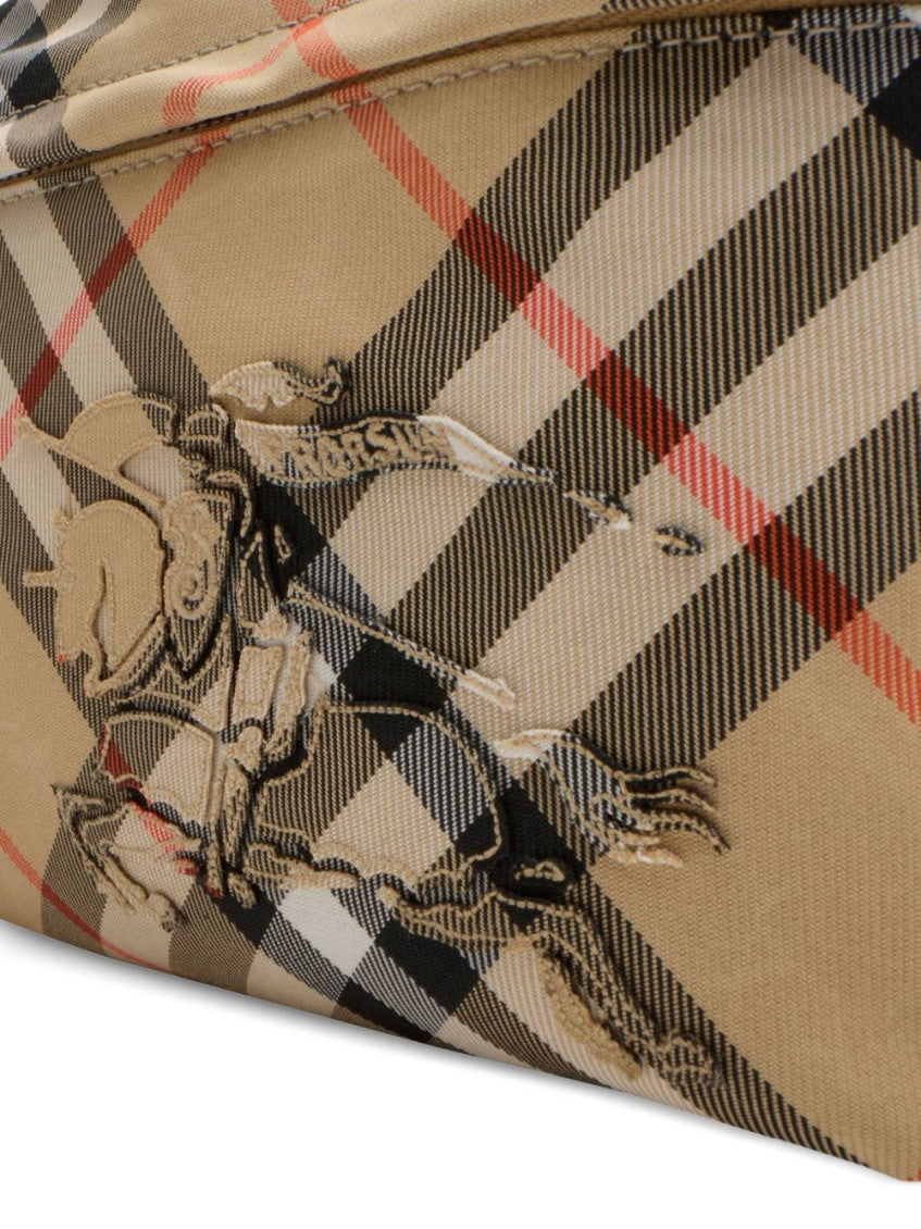 Beige Check Small Crossbody Bag 4