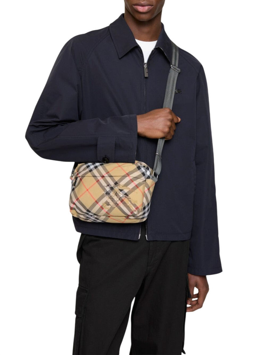 Beige Check Small Crossbody Bag 5