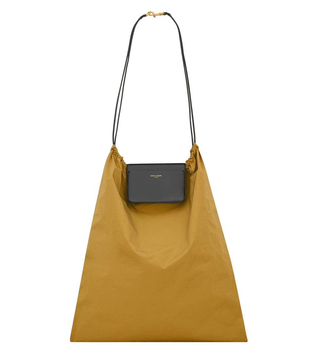 Mustard Foulard Folding Tote 1