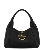 Black Horsebit Large Shoulder Bag 1