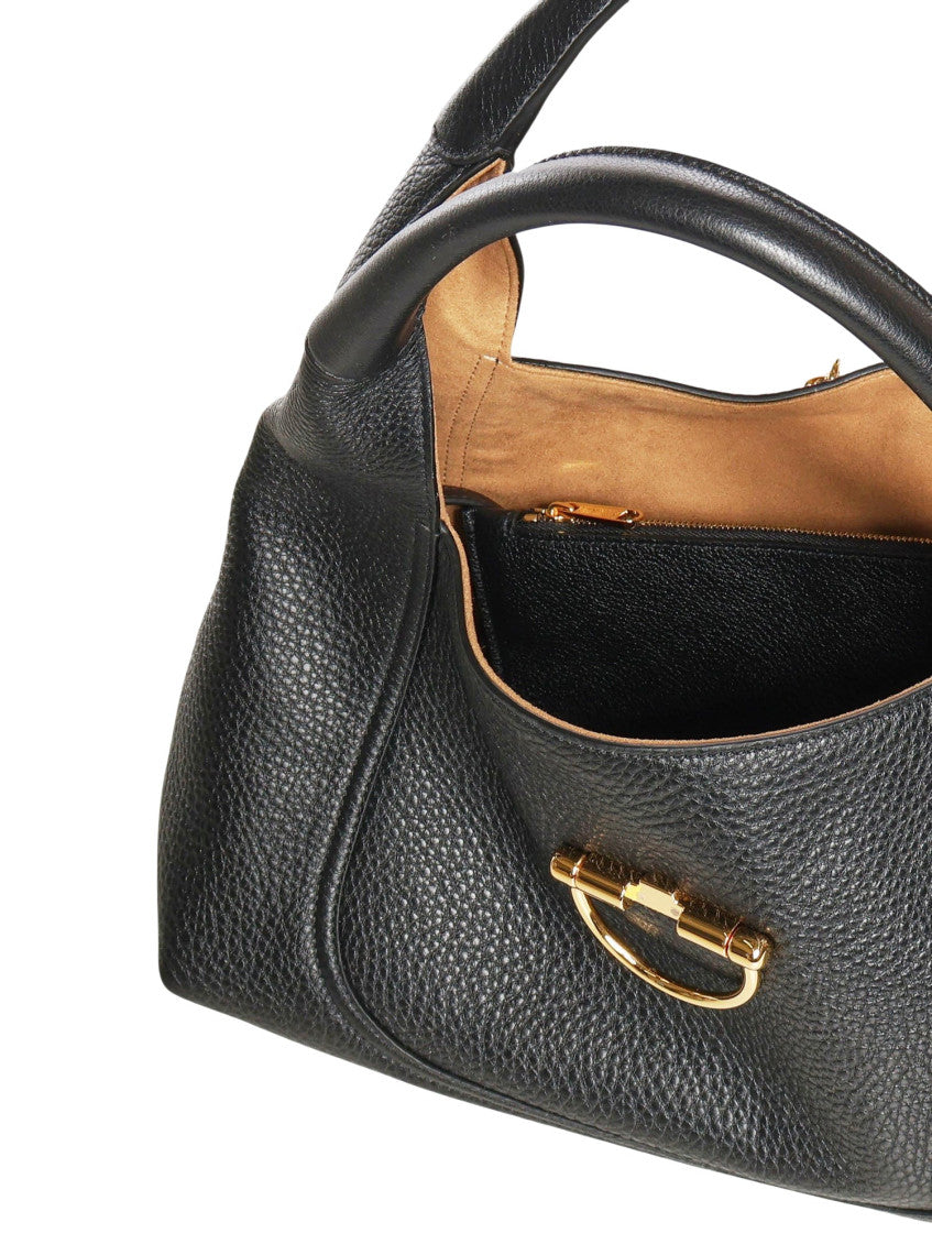 Black Horsebit Large Shoulder Bag 5