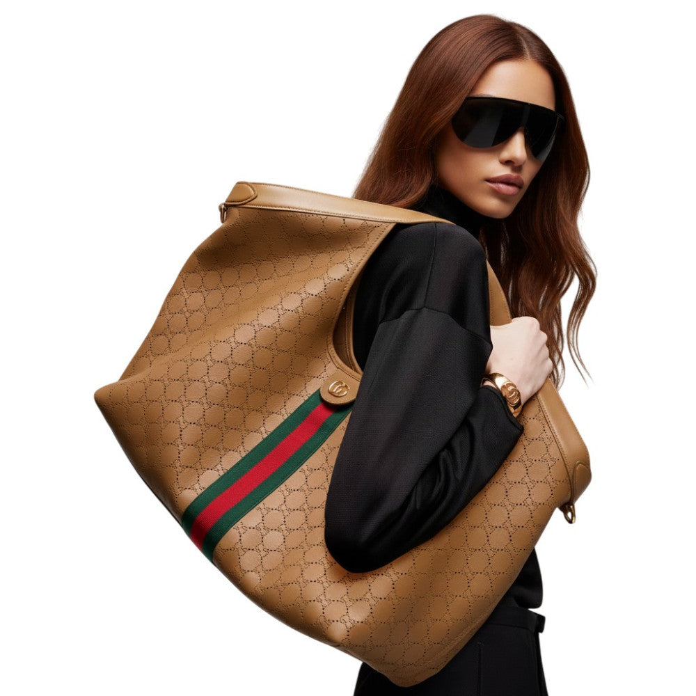 Dark Beige Giglio Large Tote 5