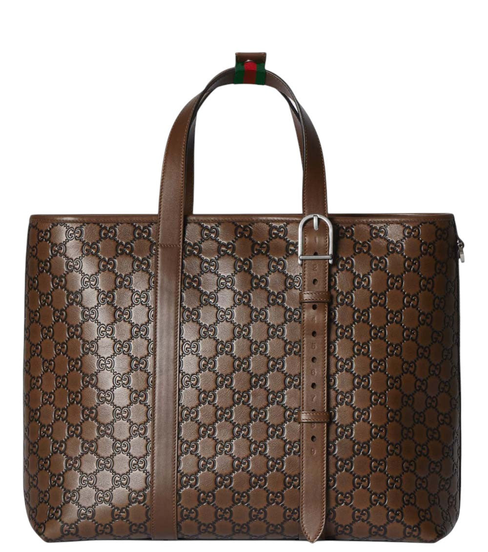 Brown GG Logo Large Tote 1