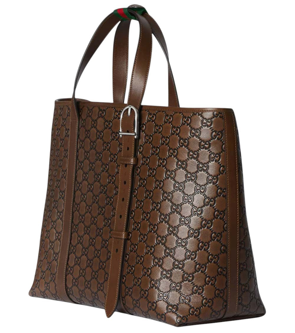Brown GG Logo Large Tote 2
