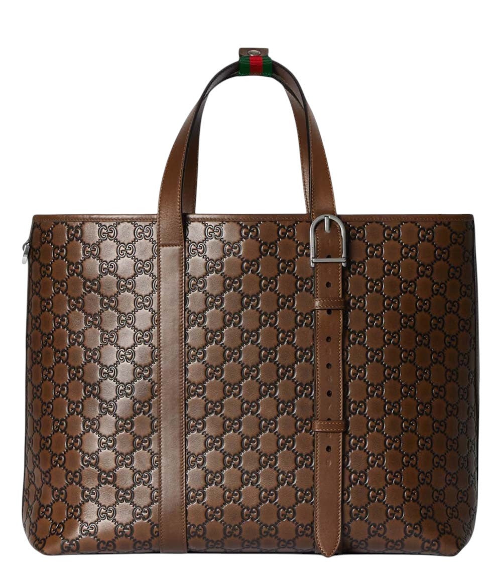 Brown GG Logo Large Tote 3