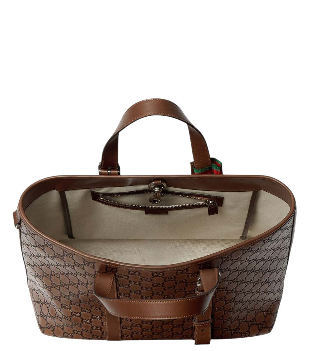 Brown GG Logo Large Tote 4
