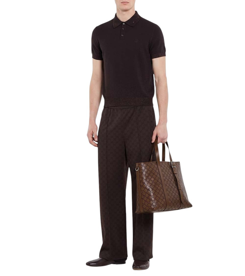 Brown GG Logo Large Tote 5