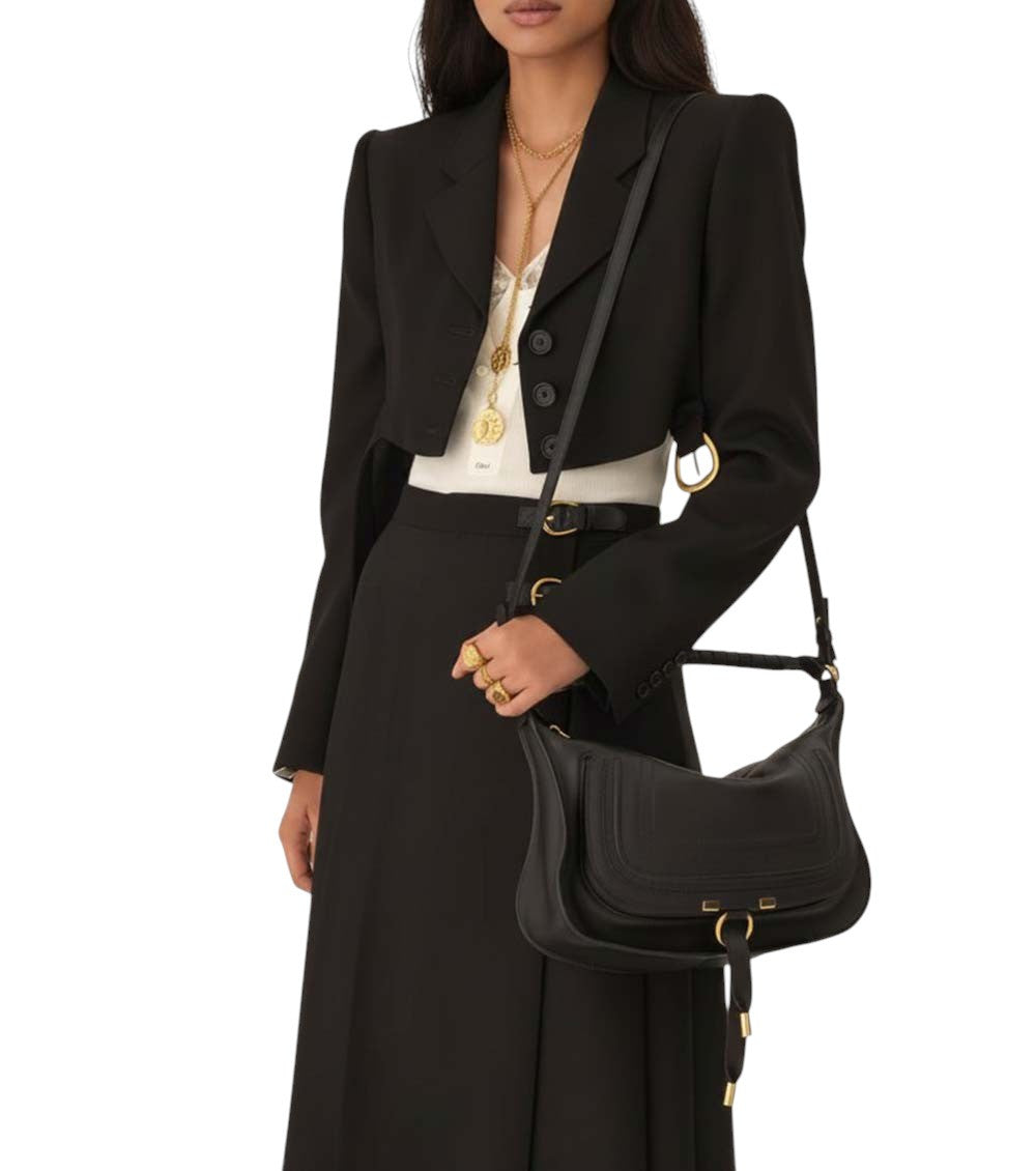 Black Marcie Large Shoulder Bag 5