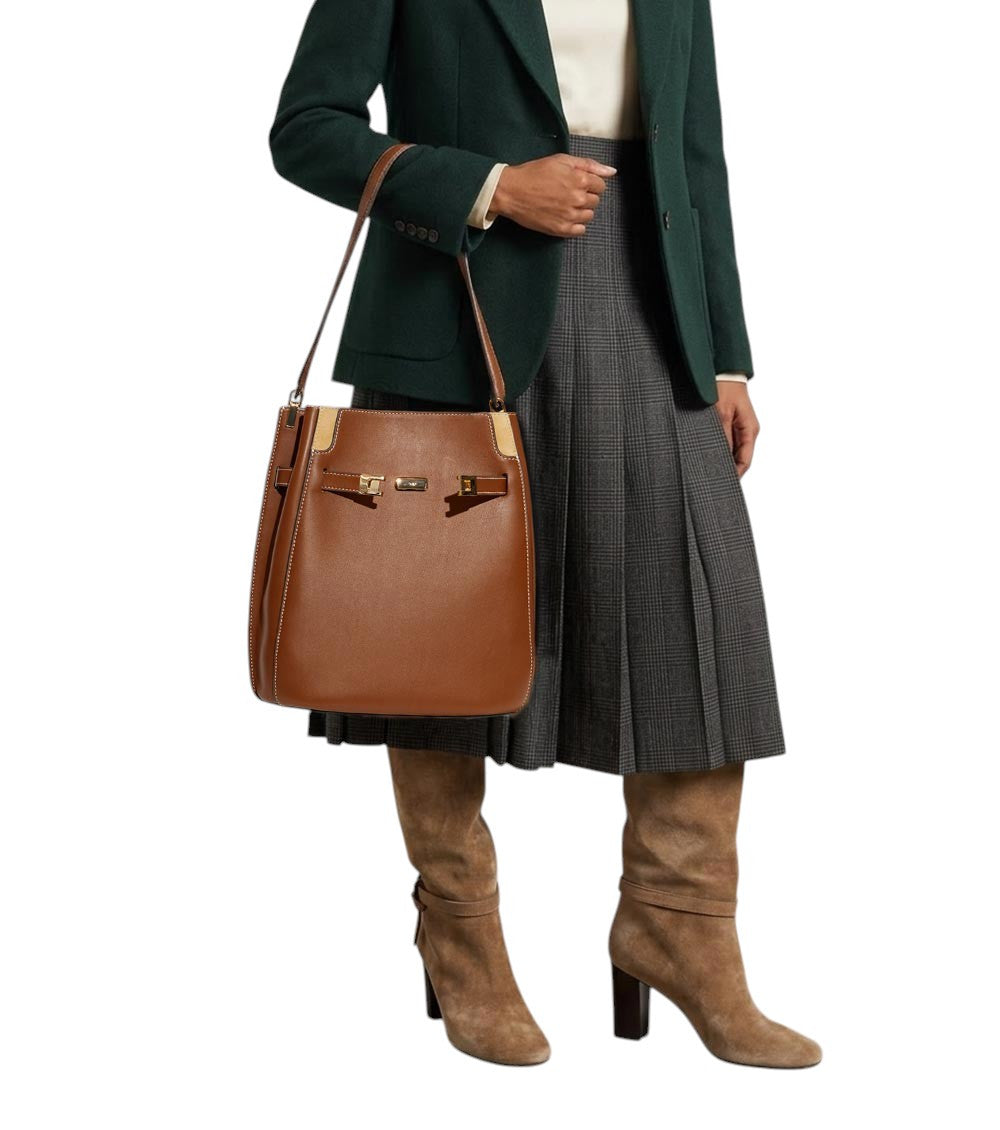 Brown Lee Radziwill Medium Bucket Bag 5
