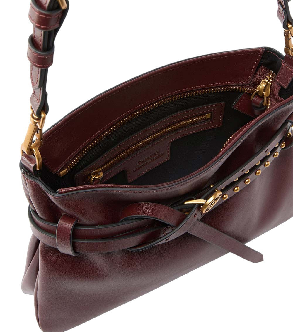 Burgundy Logo Small Shoulder Bag 4
