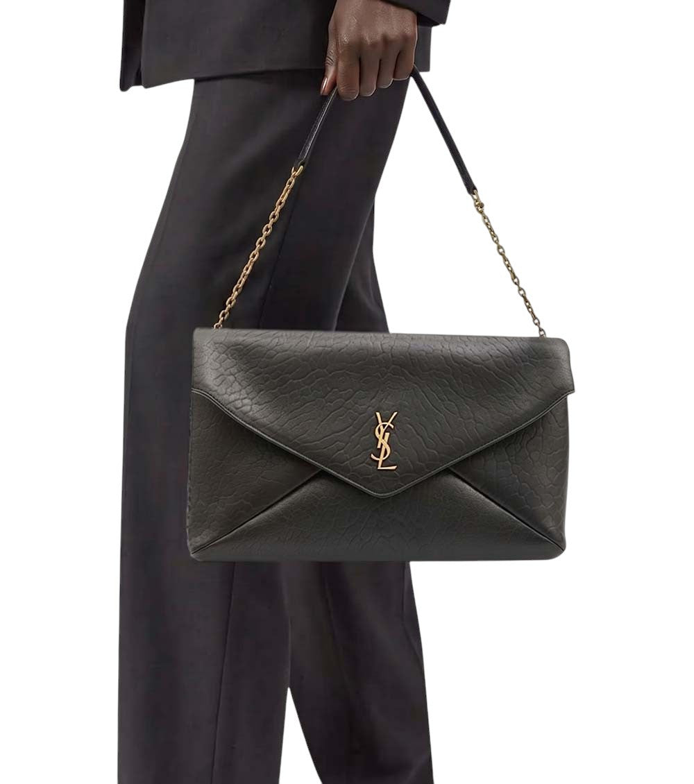 Black Logo Envelope Large Clutch 5