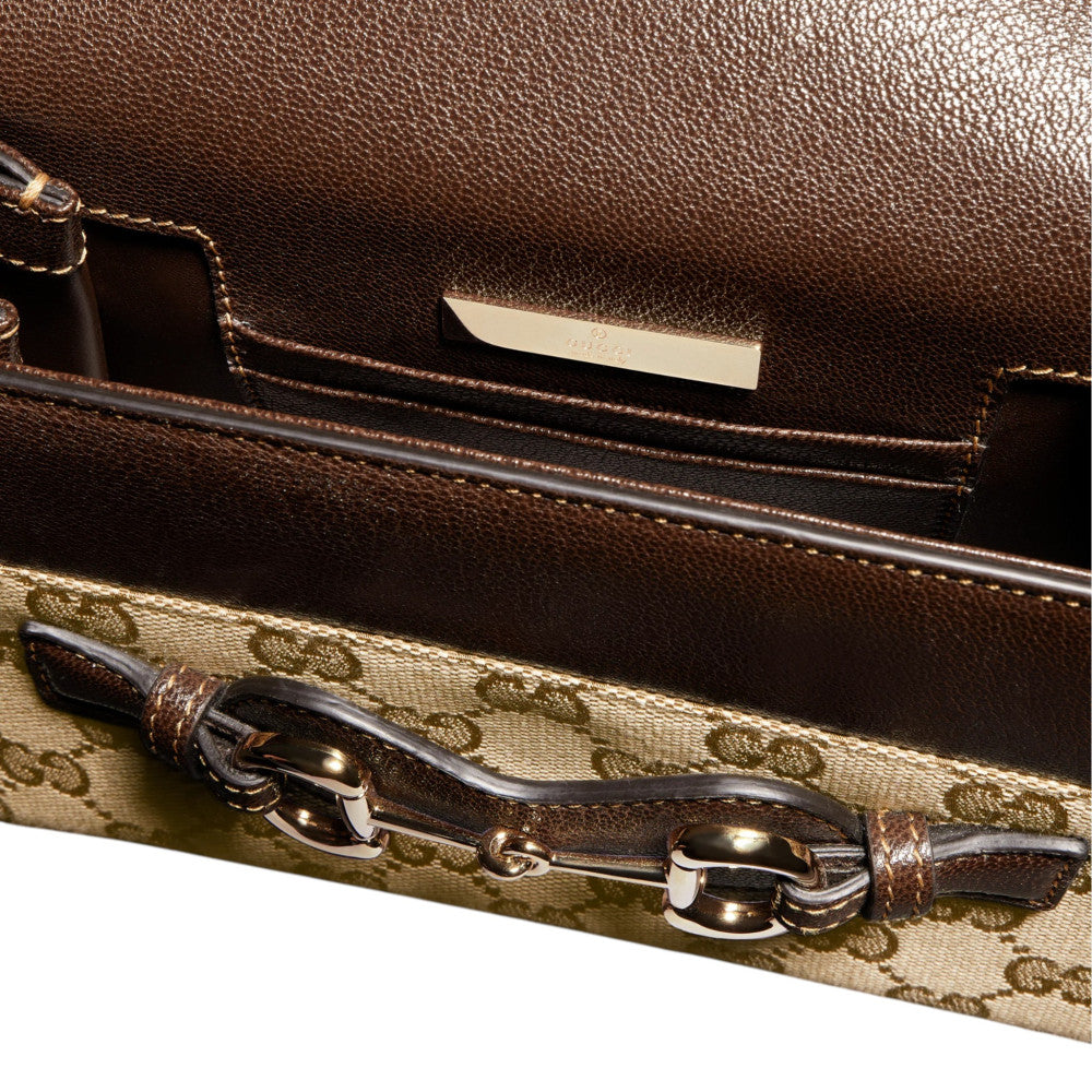Beige Horsebit Duomo small Satchel 3