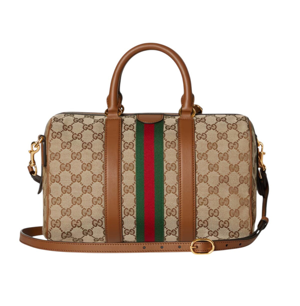 Beige Ophidia Medium Duffle Bag 3