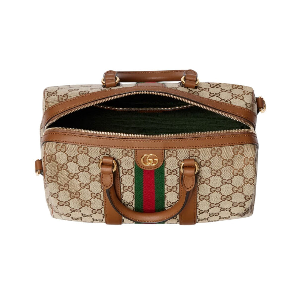 Beige Ophidia Medium Duffle Bag 4