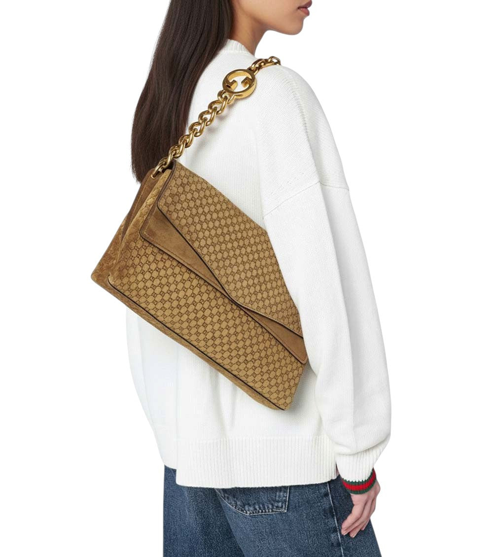 Brown Logo Large Shoulder Bag 5