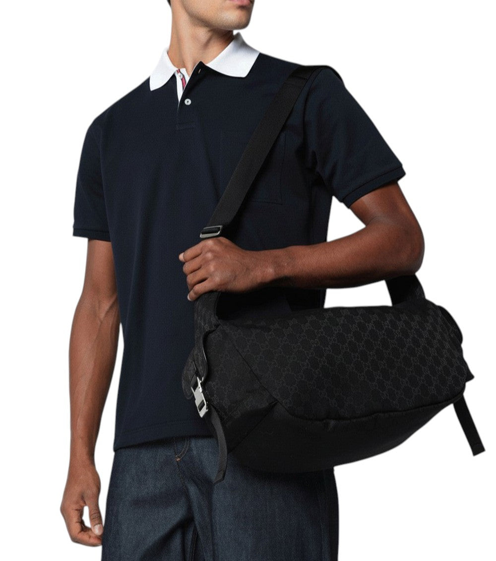 Black GG Logo Large Crossbody Bag 6
