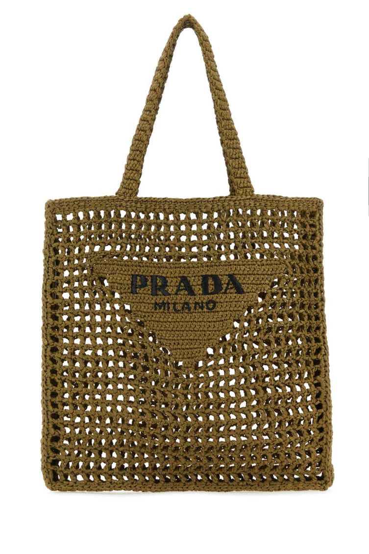 Green Raffia Tote Bag 1