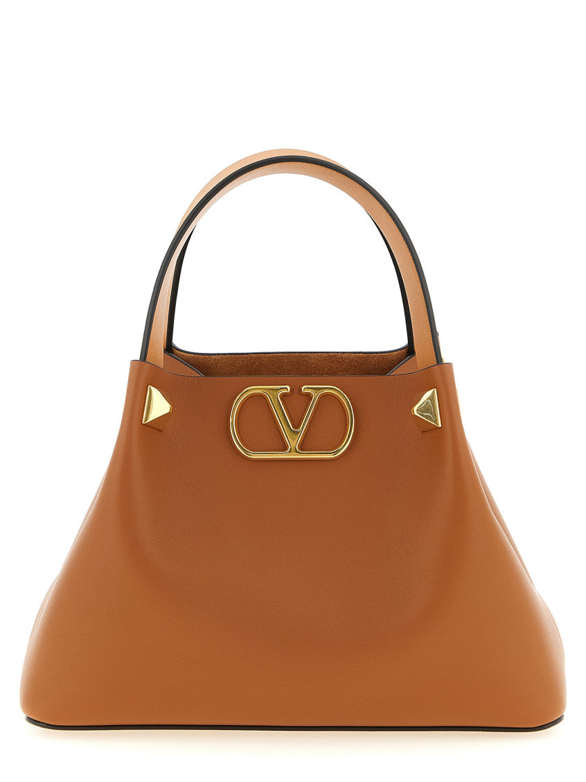 Brown VLogo Signature Small Satchel 1