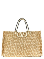 Beige Valentino Garavani VLogo Signature shopping bag 1