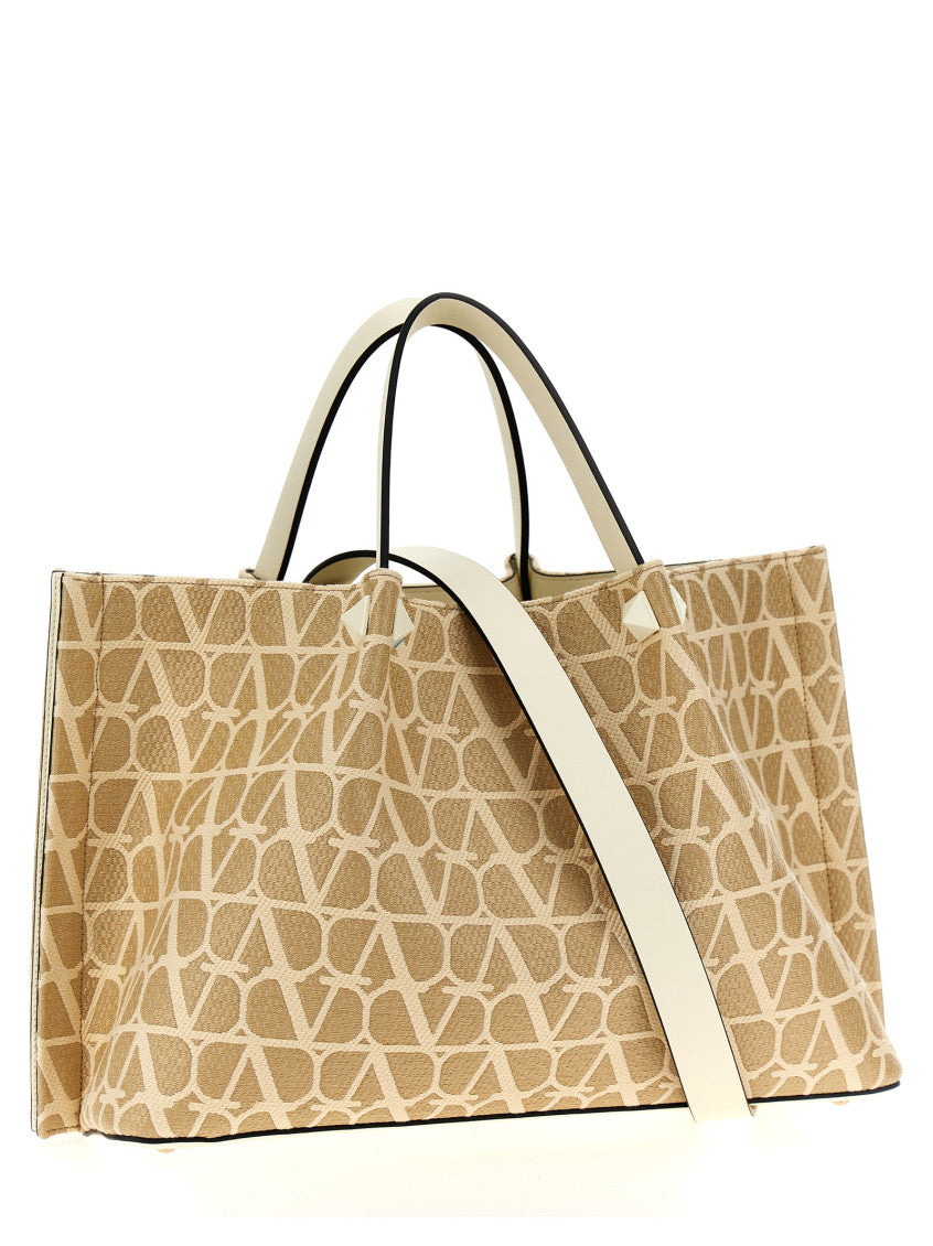 Beige Valentino Garavani VLogo Signature shopping bag 2