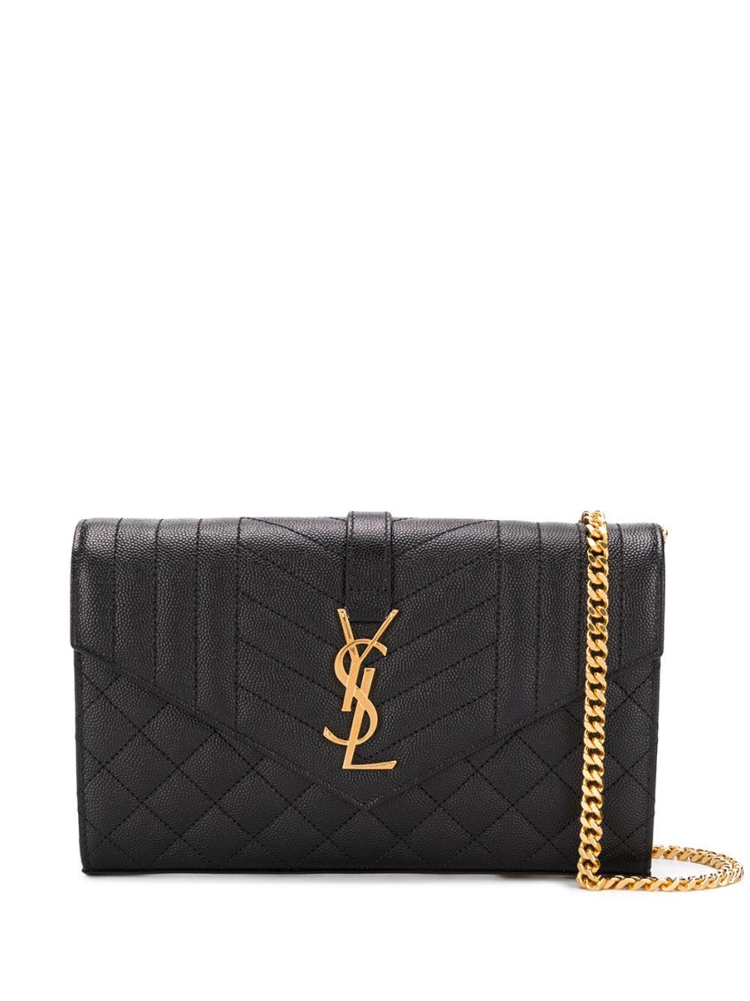 Black Monogram leather wallet on chain 1
