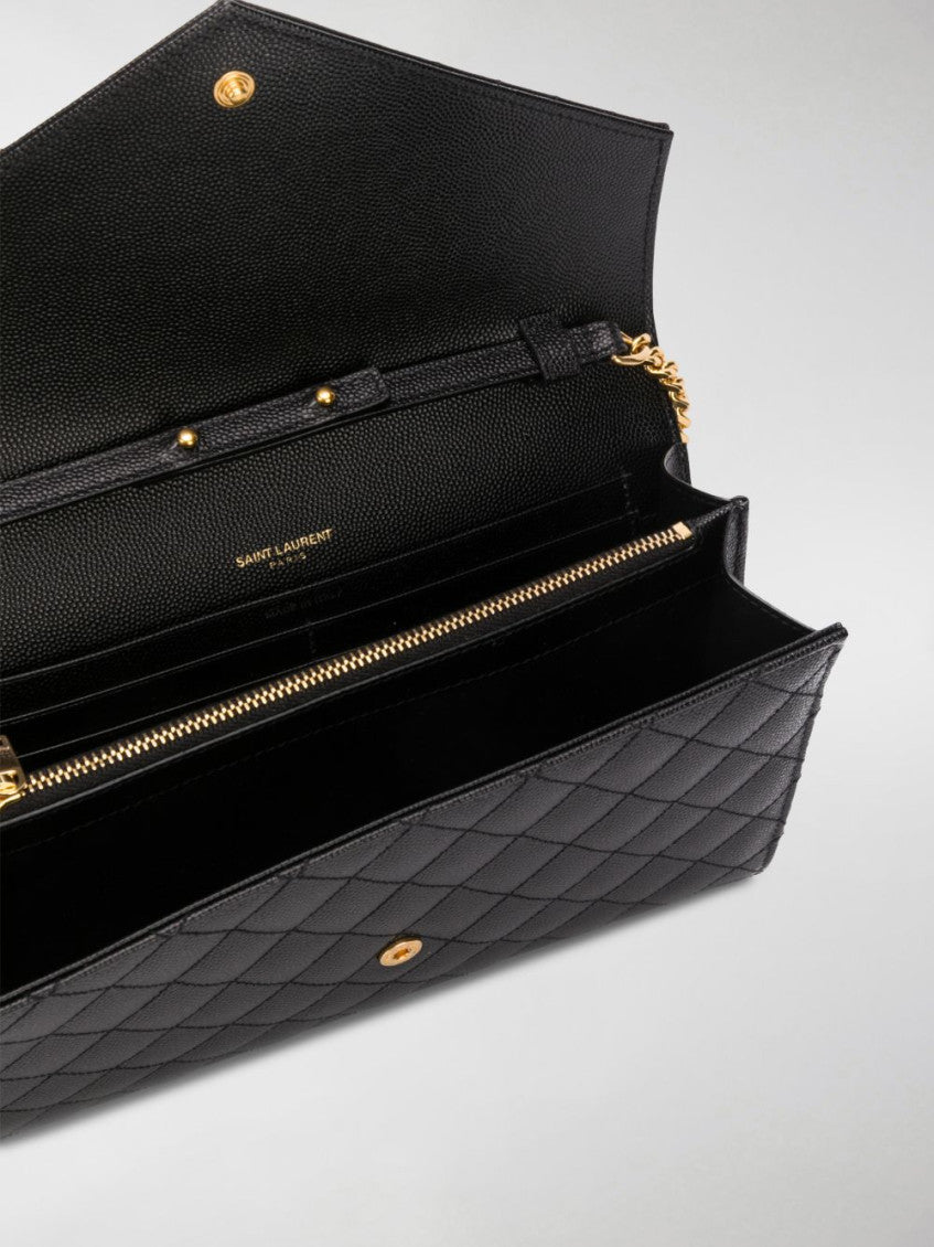 Black Monogram leather wallet on chain 10