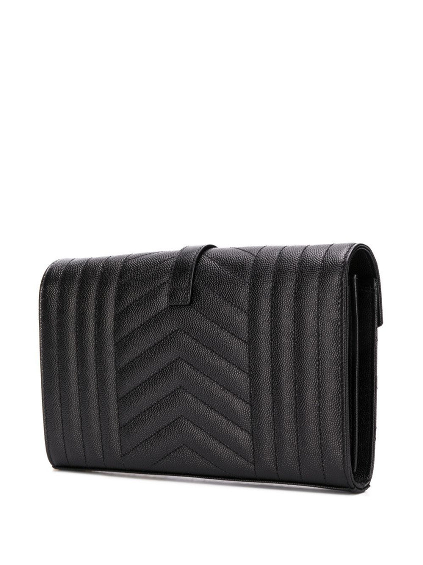 Black Monogram leather wallet on chain 2