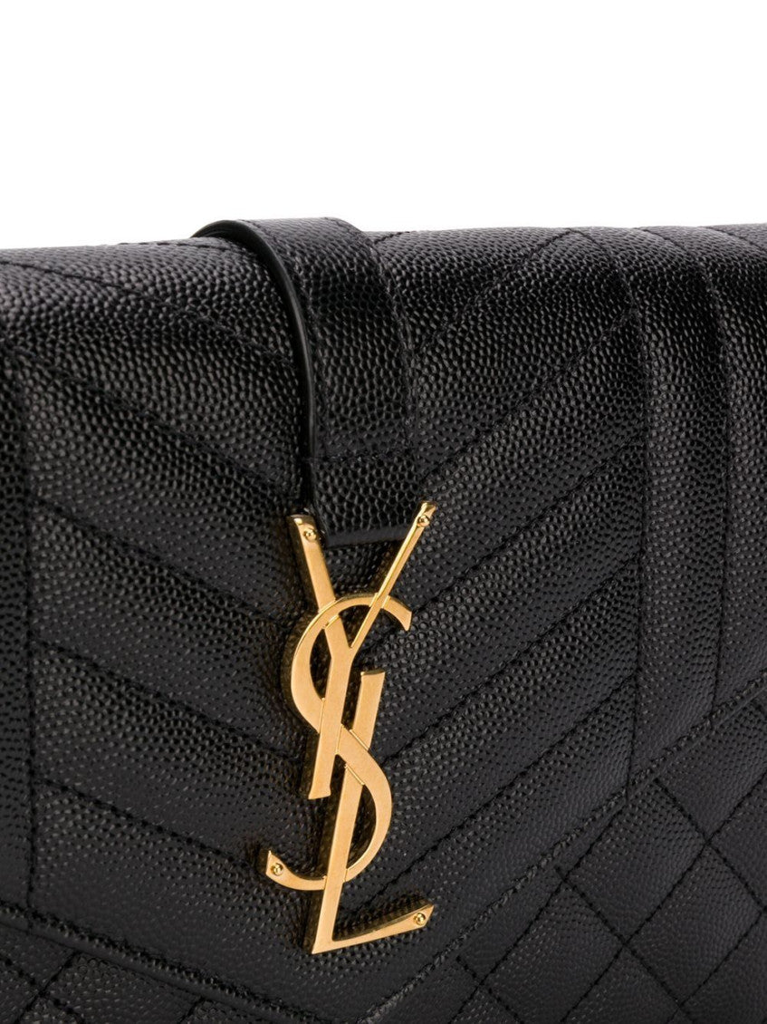 Black Monogram leather wallet on chain 5