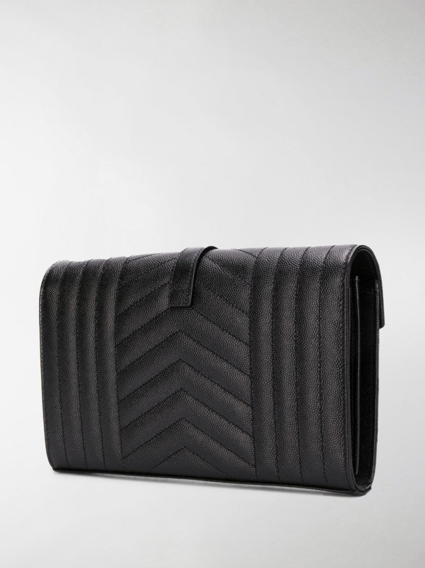 Black Monogram leather wallet on chain 7