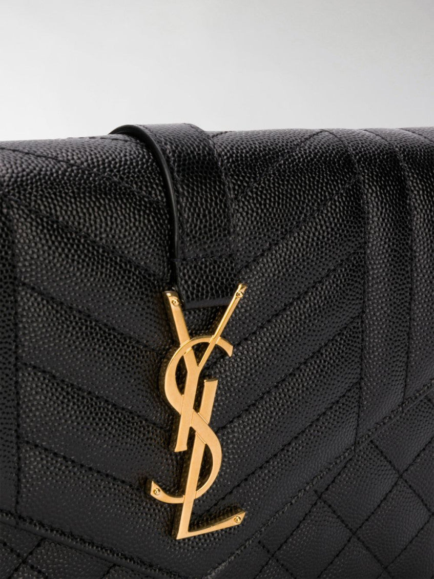 Black Monogram leather wallet on chain 8