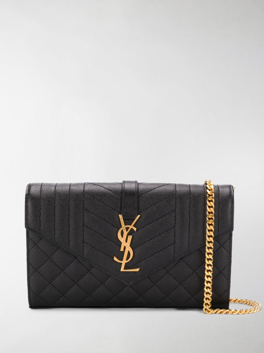 Black Monogram leather wallet on chain 9