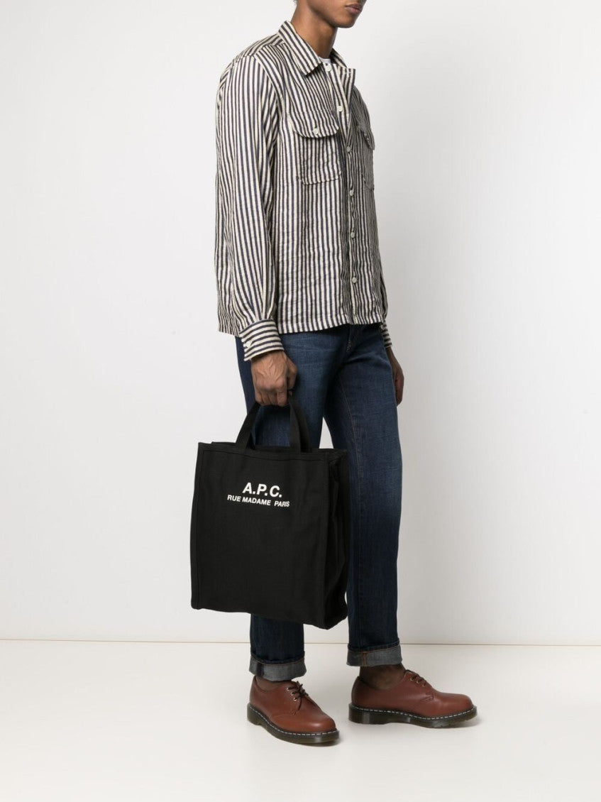 Black Cabas Cotton Tote Bag 3