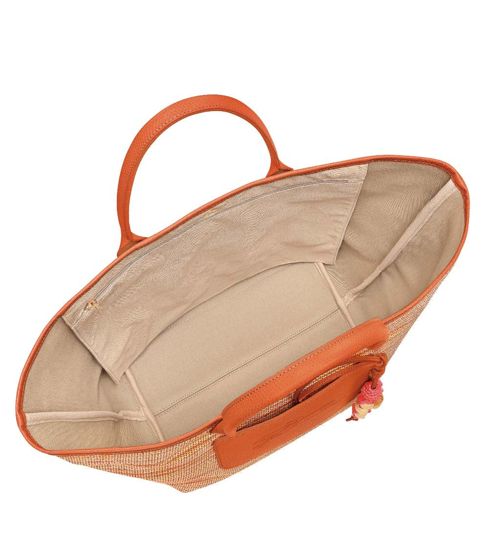Orange Le Pliage Large Tote 4