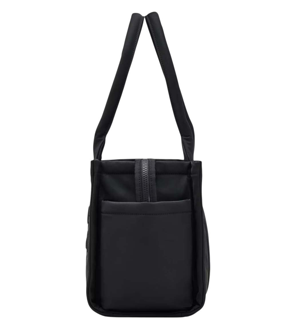 Black Puffy Top Zip Medium Tote 3