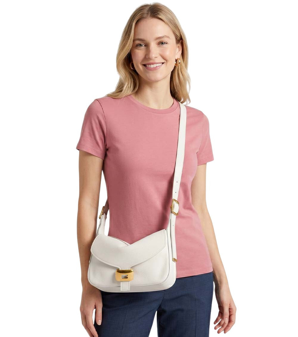 White Clicca Medium Shoulder Bag 5