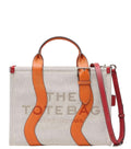 Beige/Orange The Top Zip Medium Tote 1