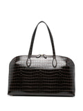 Dark Brown Day Top Zip Tote 1