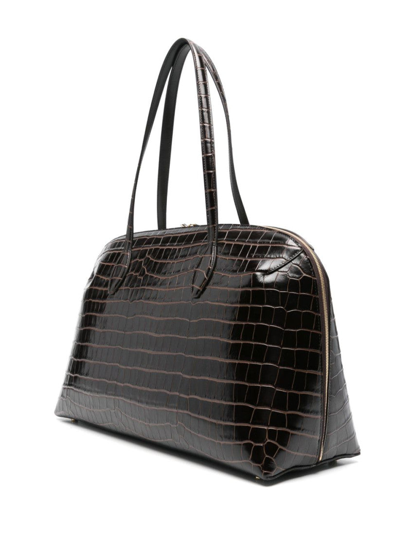 Dark Brown Day Top Zip Tote 4