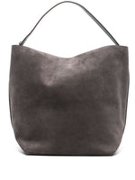 Grey Leather belted tote 1
