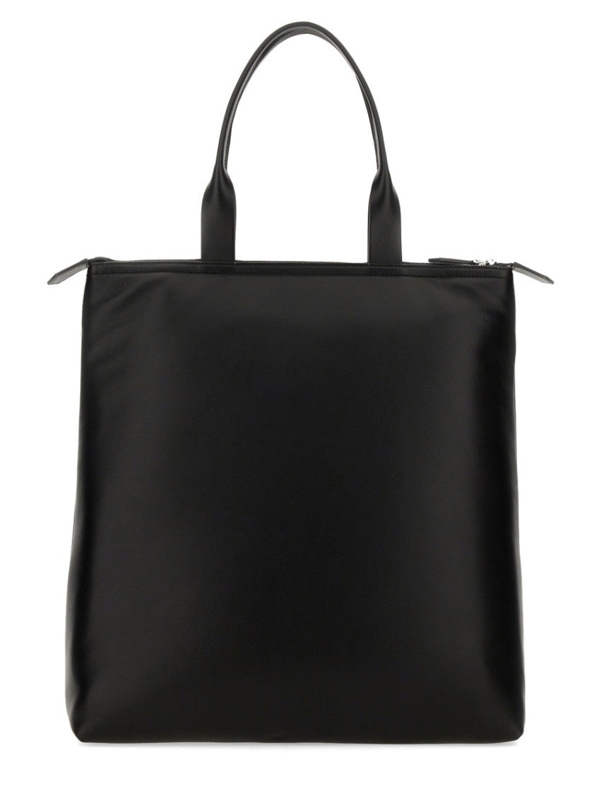 Black Logo Top Zip Large Tote 2