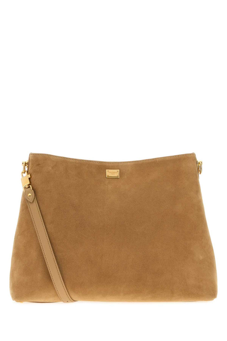 Beige Logo Large Crossbody Bag 1